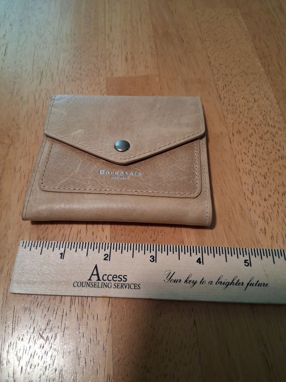 Tan Leather Card & Key Holder Wallet